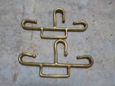 Pair of brass trace hooks