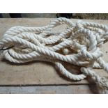 Three white rope halters