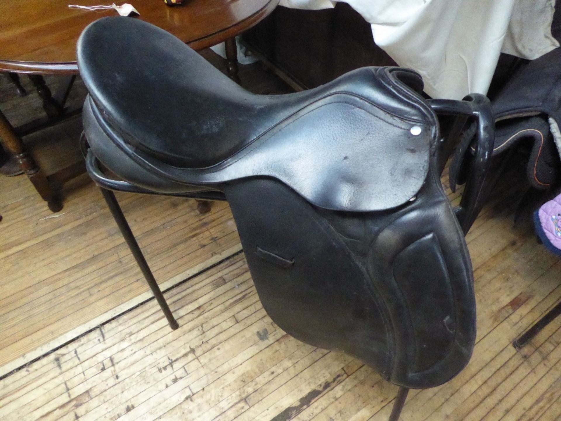 Black leather GP saddle, 16ins