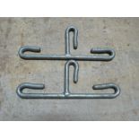 Pair of galvanised trace hooks
