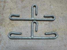 Pair of galvanised trace hooks