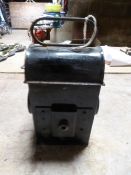 Black railway lamp marked ER 10-1955 SNLW Ltd