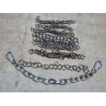 Eight curb chains and one other