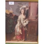 Framed tapestry picture after Gainsborough (glass broken). Estimate £30-50