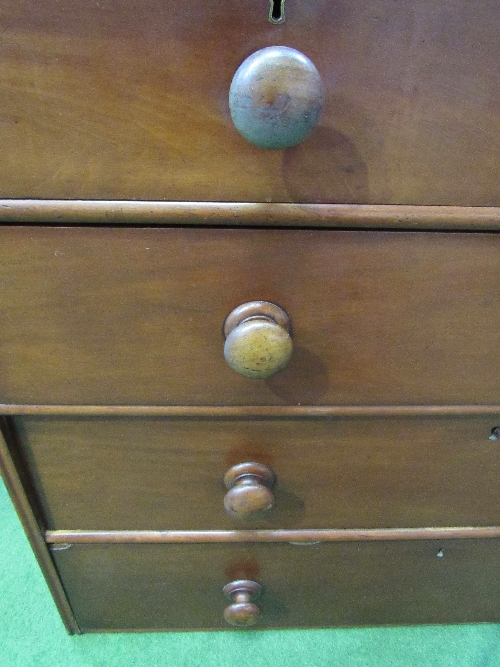 Mahogany chest of 2 over 3 drawers with bun handles. Estimate £100-120 - Image 4 of 4