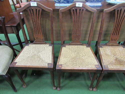 4 oak Chippendale-style string seat dining chairs. Estimate £40-50 - Image 2 of 5