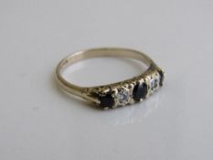 9ct gold, diamond & black stone ring, size U, weight 2.5gms. Estimate £50-70