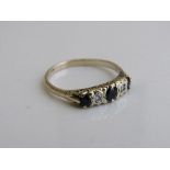 9ct gold, diamond & black stone ring, size U, weight 2.5gms. Estimate £50-70