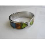 Frey Wille white & enamel bracelet, interior diameter 6cms x 5cms. Estimate £40-60