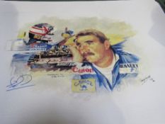 Alan Stammers racing drivers prints: 2 Nigel Mansell, 1992; 2 Christian Fittipaldi (John Player