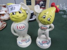 2 cast iron ESSO figure money boxes. Estimate £20-30