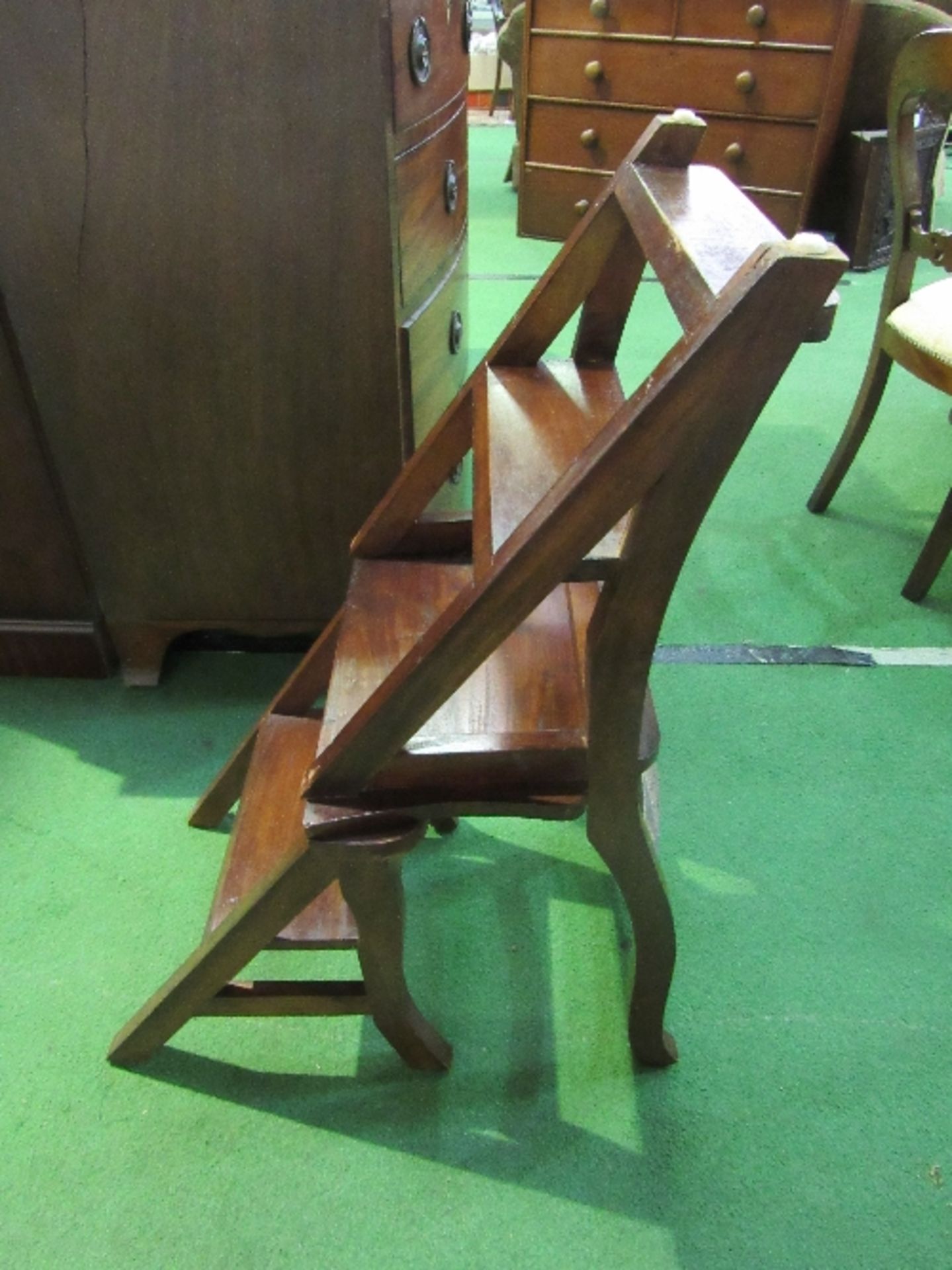 Edwardian metamorphic library steps/chair. Estimate £90-120 - Image 3 of 5