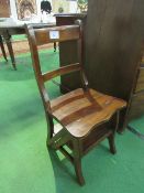 Edwardian metamorphic library steps/chair. Estimate £90-120