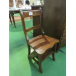 Edwardian metamorphic library steps/chair. Estimate £90-120