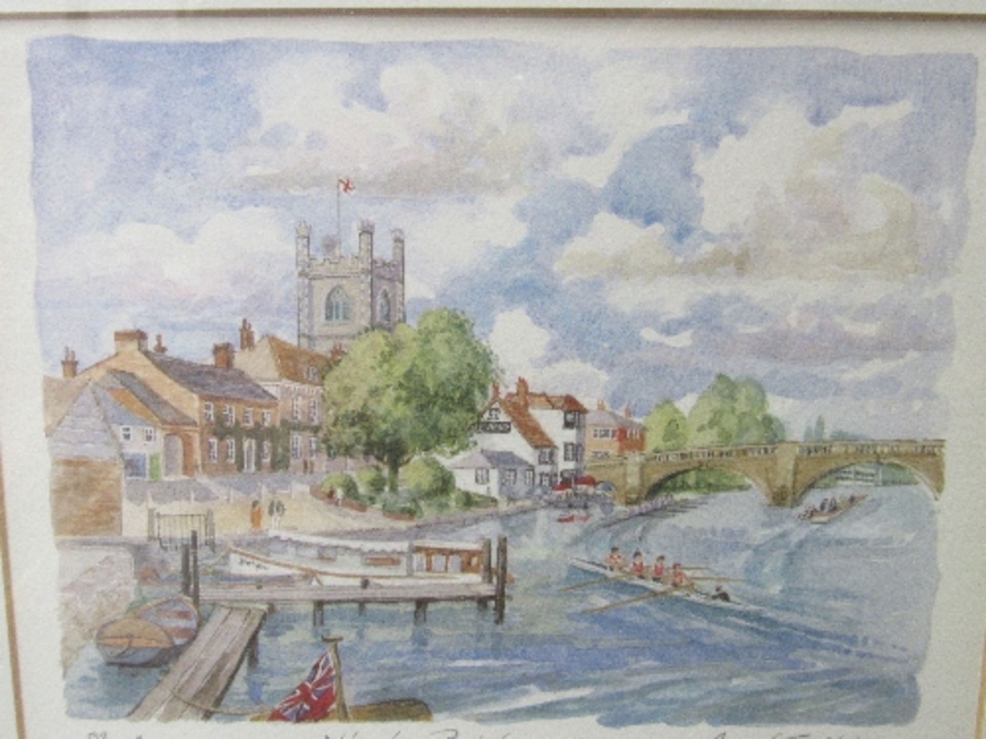 3 framed & glazed limited edition prints by Angela Fielder of Thames scenes - Image 3 of 3