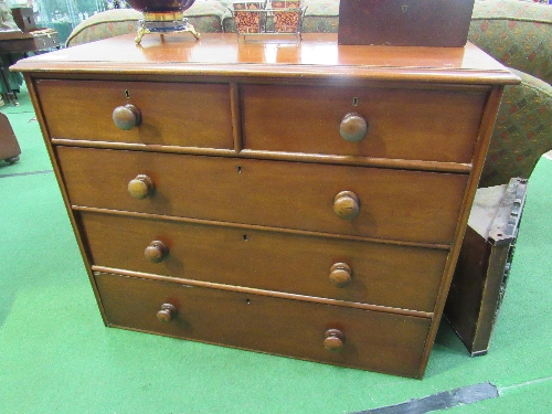 Mahogany chest of 2 over 3 drawers with bun handles. Estimate £100-120 - Image 2 of 4