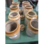 11 various salt-glazed pots. Estimate £20-30