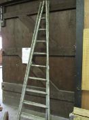 2 vintage apple ladders, height 293cms. Estimate £80-100