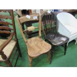 Windsor chair & another kitchen-style chair with elm seat