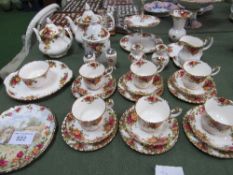 30 pieces of Royal Albert Old Country Roses tea services including 2 tea pots.