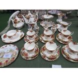 30 pieces of Royal Albert Old Country Roses tea services including 2 tea pots.