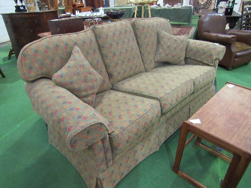 3 seater sofa by Peter Guild in harlequin pattern upholstery, 200cms x 100cms. Estimate £100-120 - Image 2 of 2