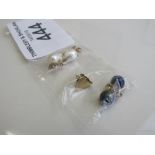 3 pairs of 9ct gold earrings. Estimate £30-50