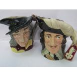 Royal Doulton Character Jugs: Long John Silver; The Poacher; Dartagnan & The Pied Piper