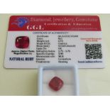 Natural cushion cut loose ruby, 6.9ct. Estimate £50-70