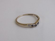 9ct gold, diamond & black stone ring, 0.5ct, size U 1/2, weight 1.4gms. Estimate £30-40