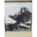 Framed & glazed Japanese print of Mount Fuji. Estimate £5-10