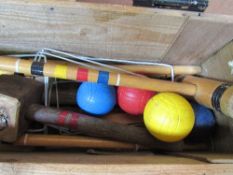 Boxed child's croquet set. Estimate £20-40