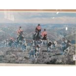 Framed & glazed limited edition print 198/500 of huntsman & hounds by Donald Ayres