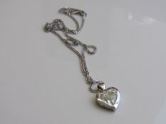 15ct white gold & solitaire heart shaped diamond pendant, estimated 2.86 cts, on a 15ct