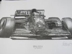 Alan Stammers racing drivers prints: 2 Gerhard Berger, 1994; 2 David Coulthard, 1998, 2 Ayrton