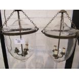 Pair of glass & brass Temple lanterns from Hector Finch. Estimate £20-40