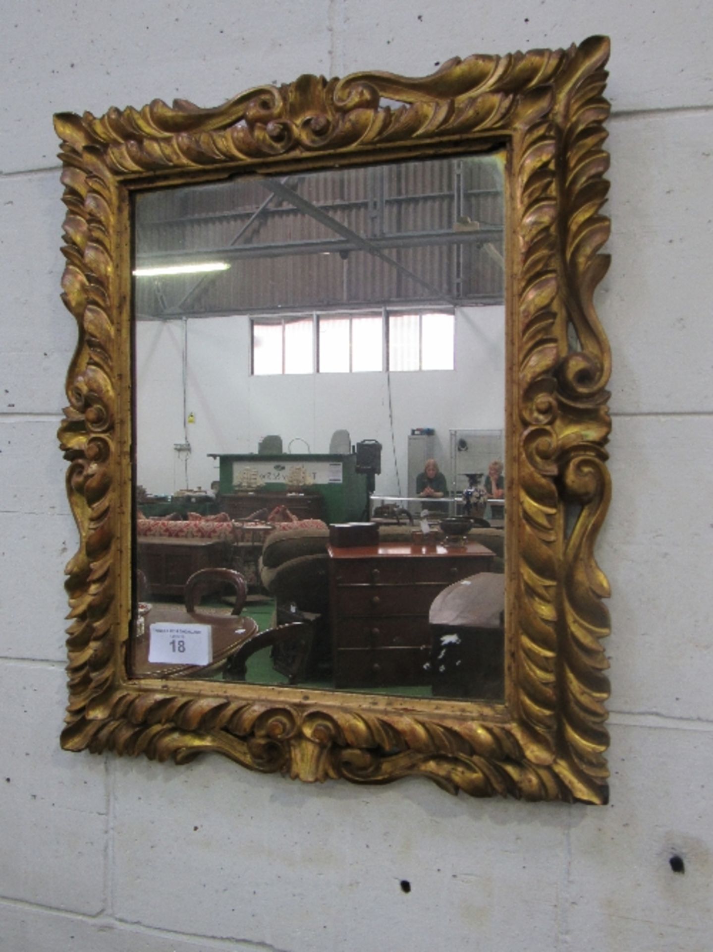 Gilt carved wood framed wall mirror, 66cms x 56cms. Estimate £50-70 - Image 4 of 4