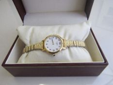 Rotary lady's wristwatch with a gold coloured strap. Estimate £20-40