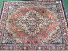 Red & pink ground rug with medallion, 170 x 130. Estimate £20-30