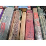 A collection of 22 Victorian/Edwardian hardback books, mainly literature, including a leather