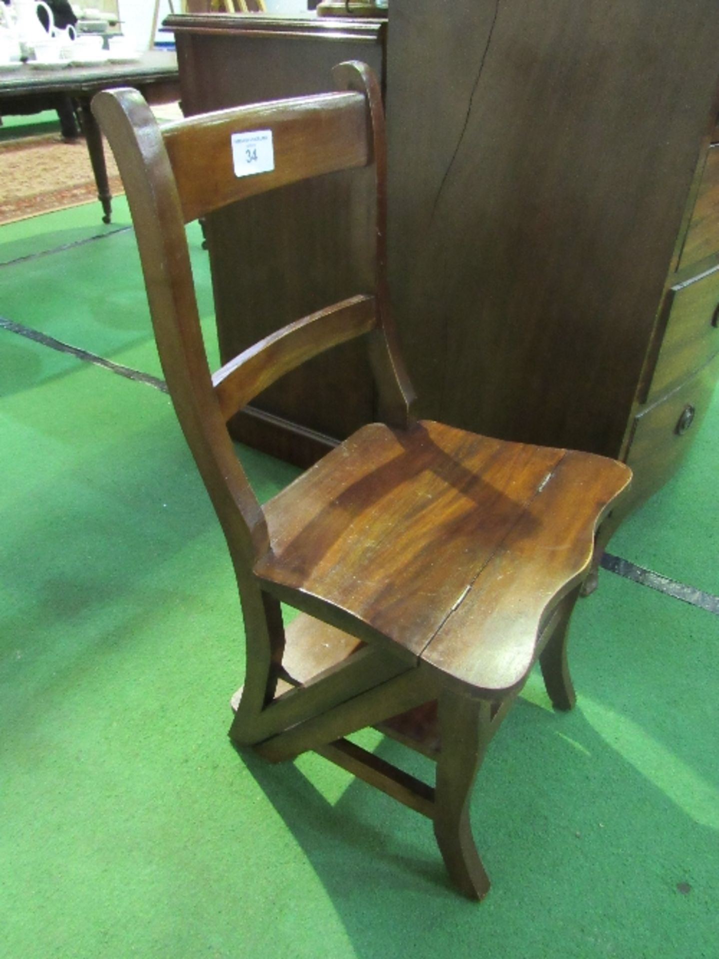 Edwardian metamorphic library steps/chair. Estimate £90-120 - Image 5 of 5