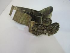 19th century Ottoman empire silver filigree belt, with marks. Estimate £75-100