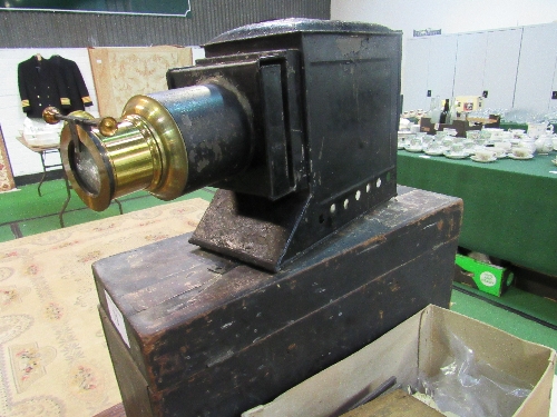 Victorian magic lantern c/w box (oil lamp missing) together with qty of slides. Estimate £30-50 - Image 2 of 2
