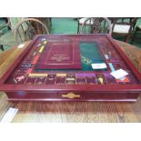 Franklin Mint traditional Monopoly board game in presentation set with glass cover (some cards still