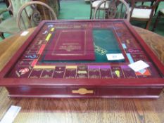 Franklin Mint traditional Monopoly board game in presentation set with glass cover (some cards still