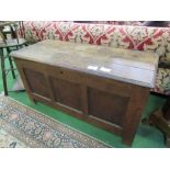 Oak panel chest, 116cms x 50cms x 60cms. Estimate £70-100