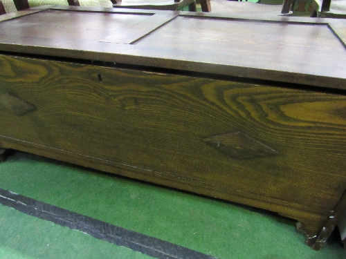 1930's Deco period vintage wooden blanket box, 109cms x 49cms x 45cms. Estimate £30-50 - Image 4 of 4