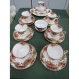 Royal Albert Old Country Roses, 21 piece tea set.