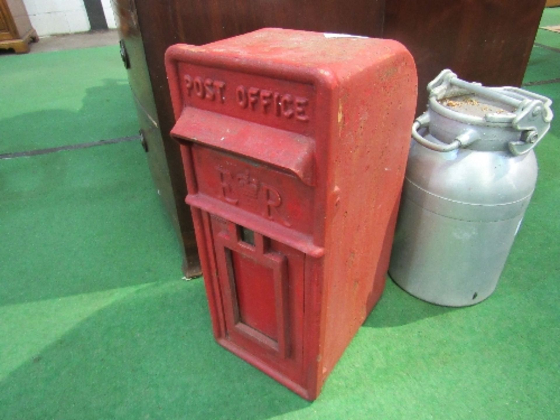 Aluminium milk churn & an original red post box. Estimate £70-90 - Image 4 of 4