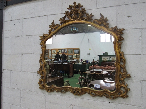 Large ornately framed wall mirror, 115cms x 200cms. Estimate £150-200